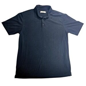 BUGATCHI Mens Black Textured‎ Short Sleeve Polo Shirt Size L